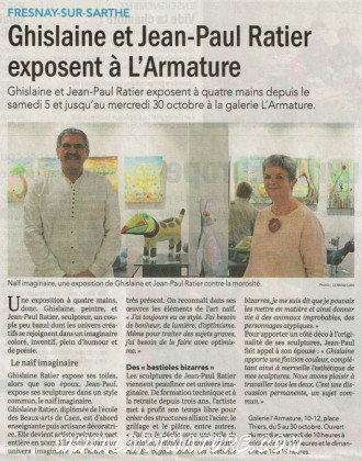Fresnay-sur-Sarthe Ghislaine et Jean-Paul Ratier exposent à L’arTmature de Le Maine libre