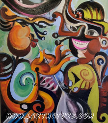 Souffleur de verre - Peinture de Dady Nkanga Yafu