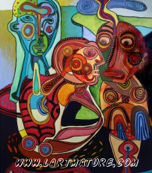 La nuit des fétiches - Dessin, Peinture de Eric Meyer