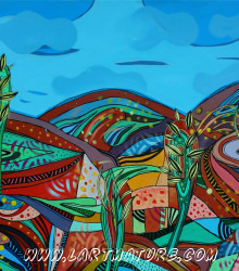 Paysage aux 4 arbres - Dessin, Peinture de Eric Meyer