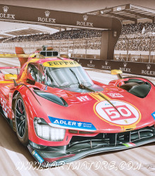 Ferrari 499 P – Le Mans 2023 - Peinture de François Bruère
