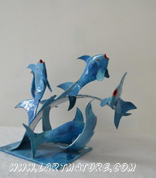 Banc de Poissons - Sculpture de Mich Mao