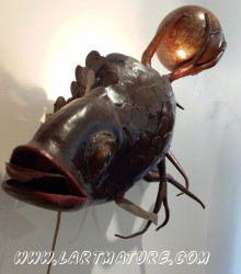 Poisson lampe - Sculpture de Mich Mao