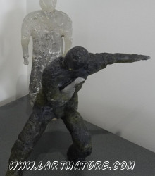 "Tai chi" - Pâte de verre de Yves Jumeau alias Roboam