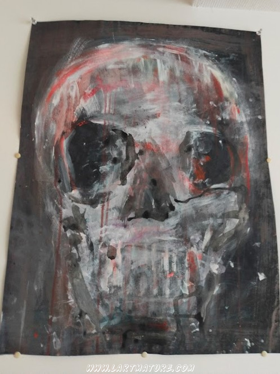 Crâne VII - Peinture de Alexandre Yterce