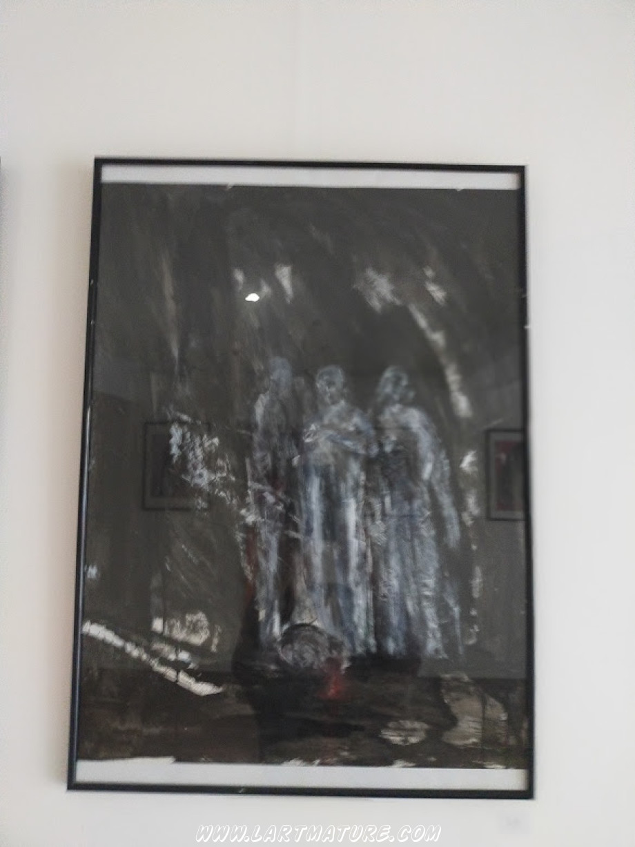 Dante, Virgile, l'ombre et la tête coupée - Peinture de Alexandre Yterce
