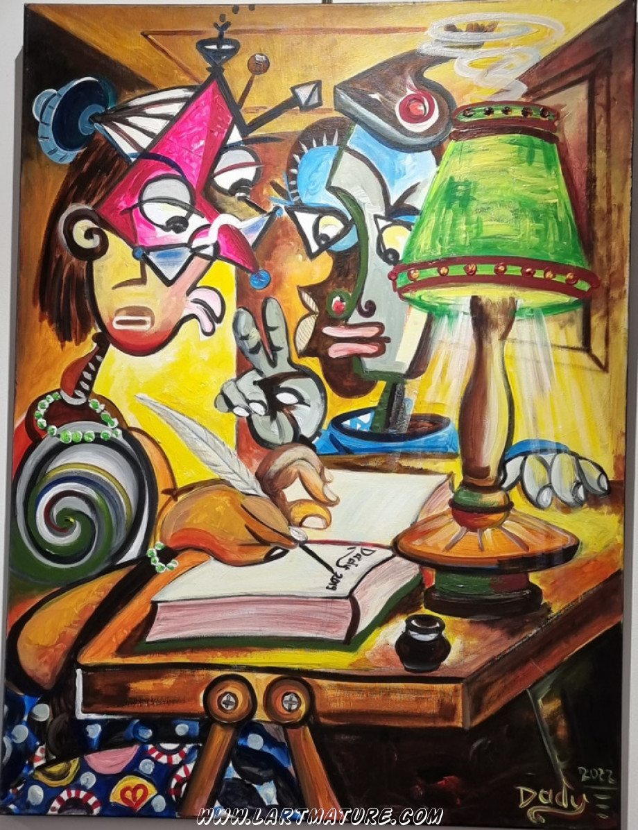L'écrivain public de Dady Nkanga Yafu L'écrivain public - Peinture de Dady Nkanga Yafu