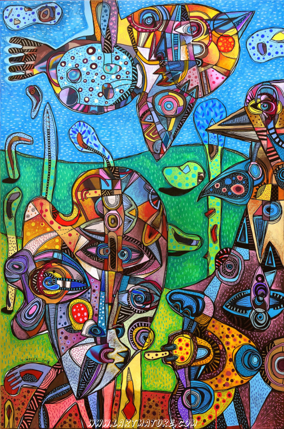 Partie de campagne - Dessin, Peinture de Eric Meyer