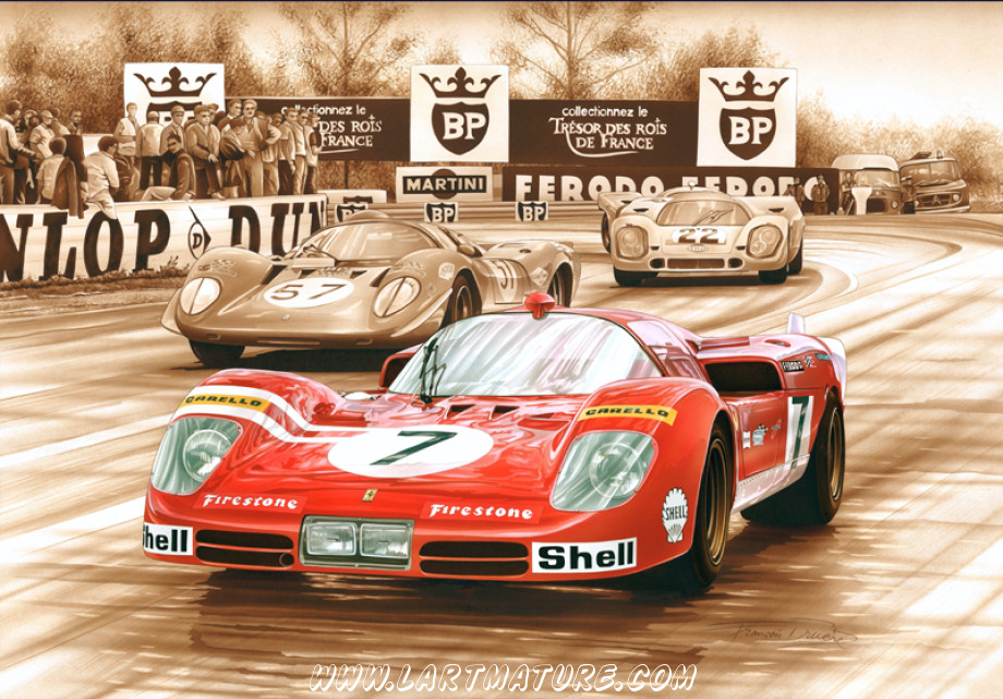 Ferrari 512 S – Le Mans 1970 - Peinture de François Bruère