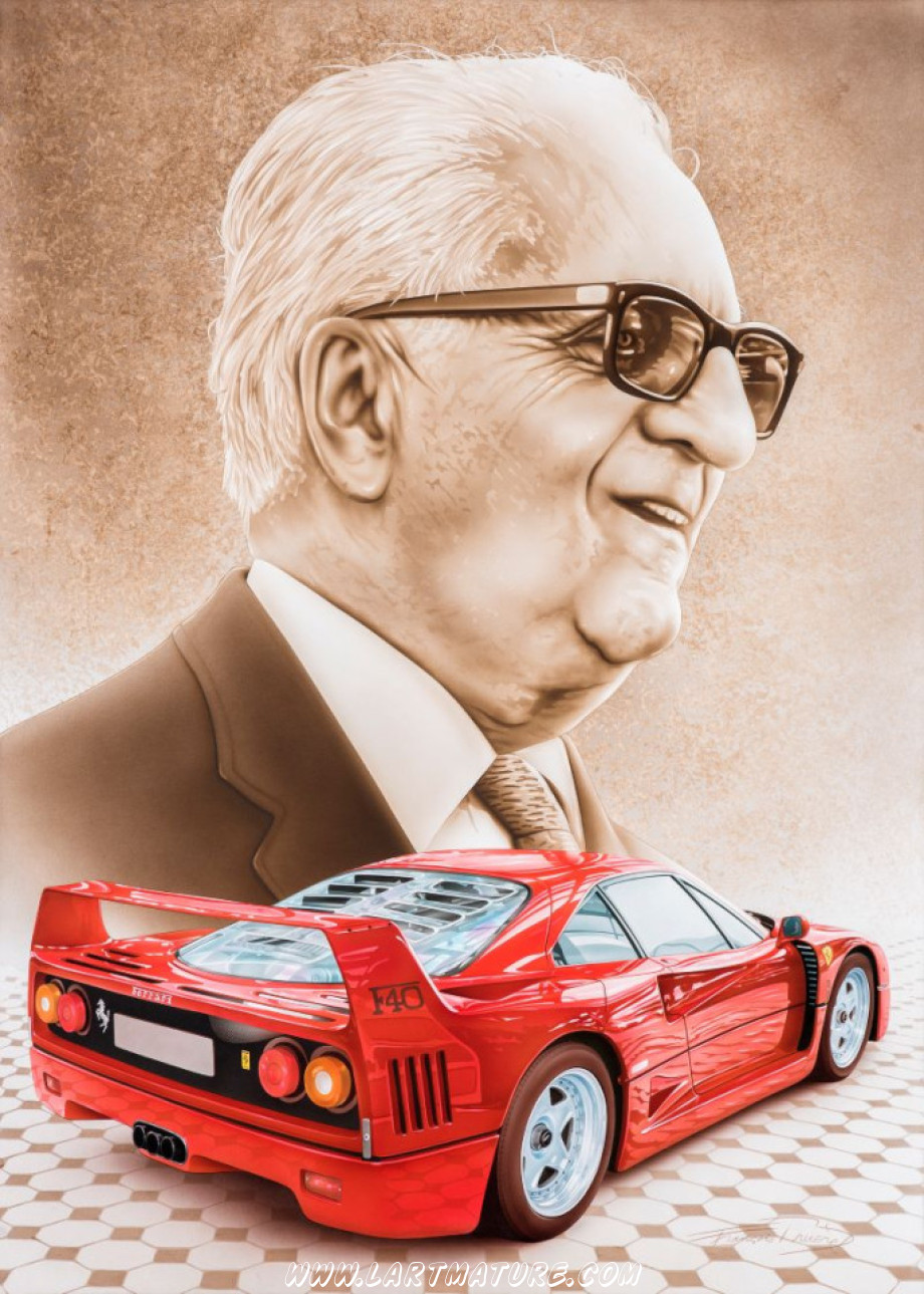 Ferrari F40 - Peinture de François Bruère