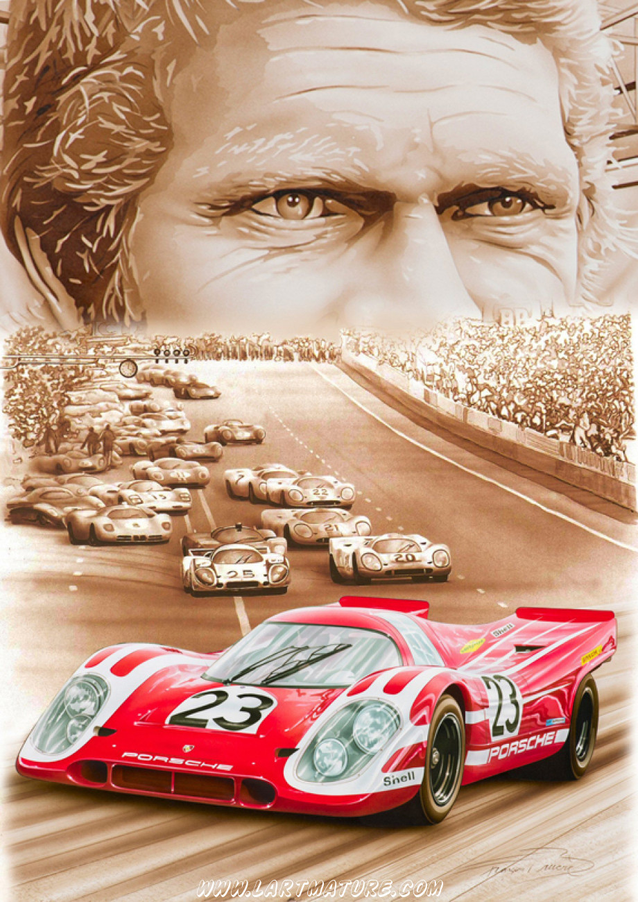 Porsche 917 K – Le Mans 1971 – Steve - Peinture de François Bruère