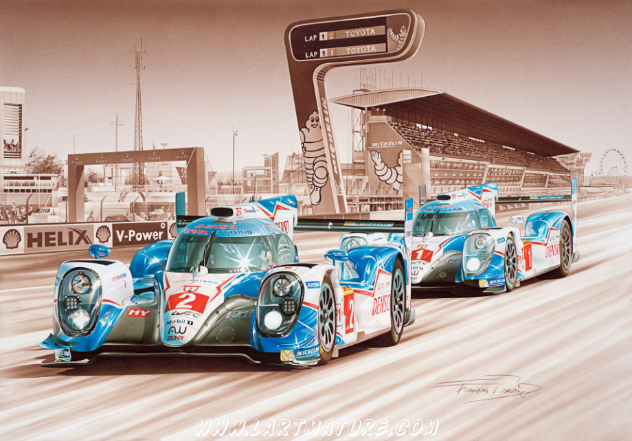 Toyota TS040 – Le Mans 2015 - Peinture de François Bruère