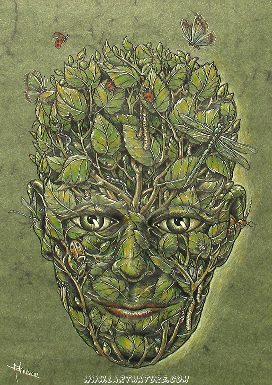 Noisetier-Printemps - Dessin, Peinture de Jean-Paul Minster