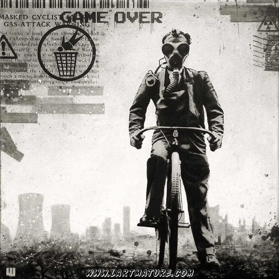 The Masked Cyclist de Willy Bihoreau The Masked Cyclist - Art numérique, Peinture, Photographie, --Collage numérique de Willy Bihoreau