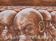 Tryptique Demain les chiens - Dessin, Peinture de Jean-Paul Minster